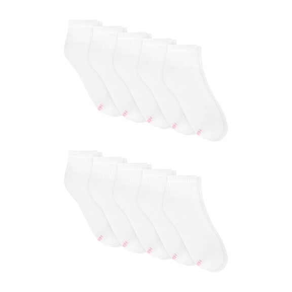 Hanes Womens CottonSoft Ankle Socks, 10-Pack, Size 4-10