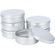 thumbnail image 1 of Paquete de 6 tarros grandes de metal de 10 oz con tapa de rosca, redondos, para viaje, 1 of 8