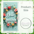 thumbnail image 2 of Floral Wreath Hello Sunshine Banner Pink Flowers Spring Backdrop Yellow Daisies Green Leaves Floral Display for Spring Party Garden Gathering Photo Backdrop, 2 of 9