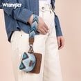 thumbnail image 4 of Wrangler Aztec Keychain Wristlet Wallets for Women Western Dual Pouch Wristlet Credit Card Holder Wallet with Zipper Pocket, Geometric-Jean, 4 of 6