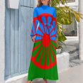 thumbnail image 3 of Vestido largo con bandera romaní para mujer, vestidos de mujer para verano 2024, vestidos de fiesta elegantes para mujer 2024, vestido suelto para mujer, 3 of 4