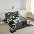 thumbnail image 2 of YST Kids Happy Camping Comforter Set Twin,Rustic Rv Camper Bedding Set for Bunks Travel Trailer,Green Buffalo Plaid Patchwork Quilt Bed Set Pine Tree Deer Christmas Comforter Set 2Pcs, 2 of 5