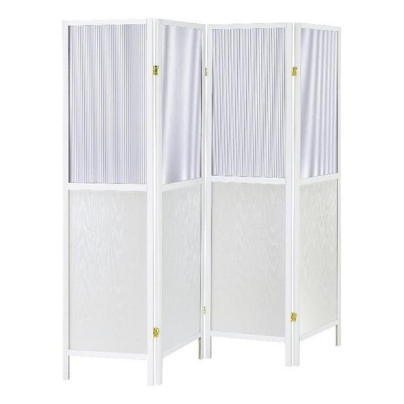 Mattison 4-Panel Room Divider Folding Shoji Screen White