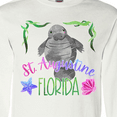 thumbnail image 4 of Inktastic St. Augustine Florida Cute Swimming Manatee Long Sleeve T-Shirt, 4 of 5