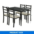 thumbnail image 4 of Dextrus Dining Table Set for 4, Modern 5 Piece Rectangular Table Set with 4 Upholstered Chairs, Black, 4 of 10