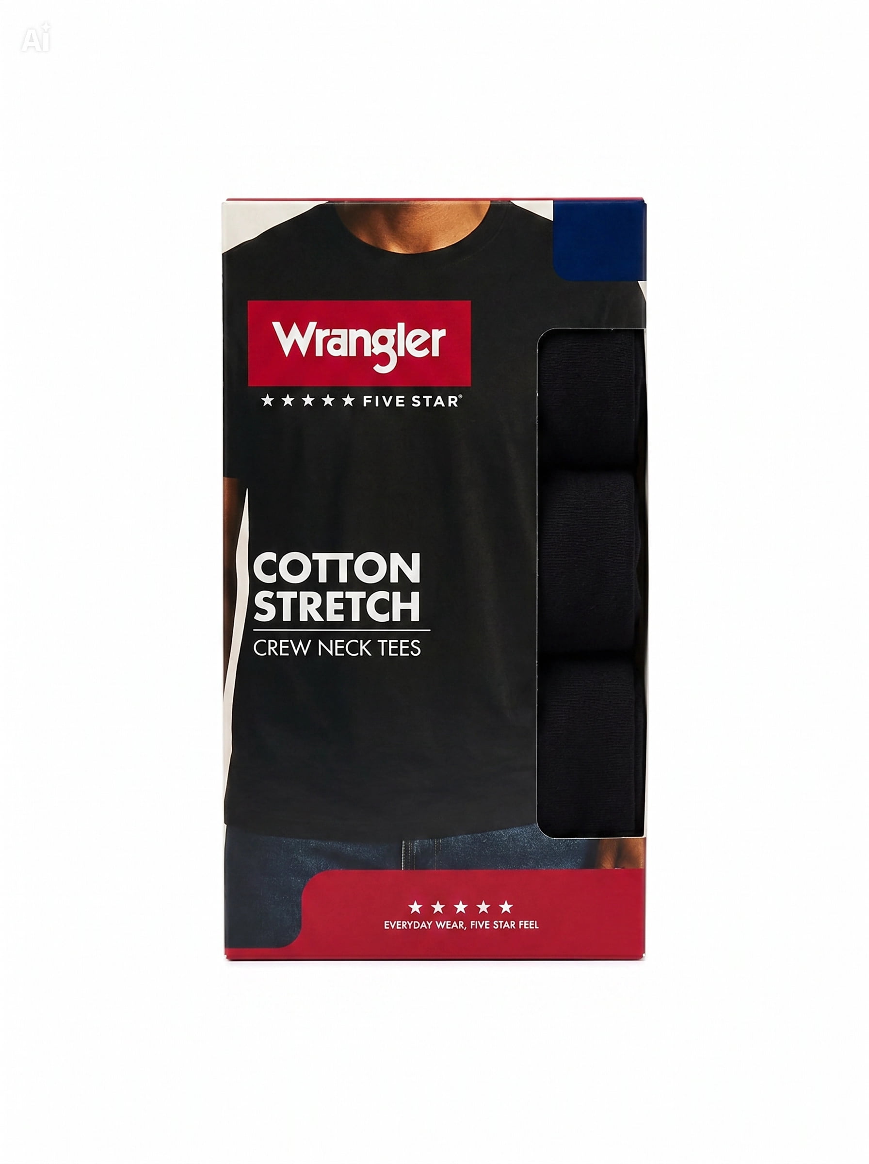 Wrangler Crew Neck Cotton Stretch Men's Undershirt, 6-Pack