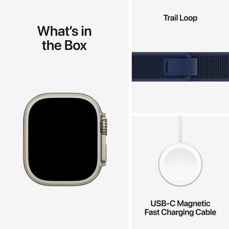 Apple Watch Ultra 2 (GPS+Cellular) 49mm Titanium Case with Blue Trail Loop - M/L - Natural