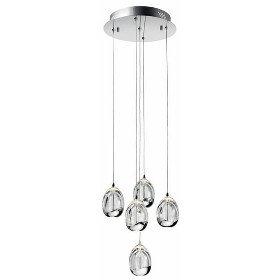 Lavinia 5 Light Round LED Pendant in Chrome