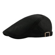 Leylayray Fashion Men Breathable Mesh Summer Hat Newsboy Beret Ivy Cap Cabbie Flat Cap(Buy 2 Get 1 Free)