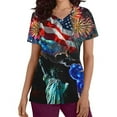 thumbnail image 5 of Gamivast Scrubs for Women Patriotic Star Print V-Neck Short Sleeve Nursing Scrubs with Pockets Quick Dry Moisture Wicking Scrub Tops Nursing Uniform, 5 of 5