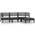 thumbnail image 1 of vidaXL 4 Piece Garden Lounge Set Solid Pinewood Black, 1 of 5