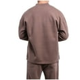 thumbnail image 6 of HAOTAGS Men's Pullover Sweatshirts with Button Long Sleeve Cotton Sweatshirt Top Coffee Size L, 6 of 6