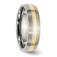 thumbnail image 4 of Diamond2Deal Titanium Brushed with 14k Gold Inlay 6mm Grooved Men's Band Size 13, 4 of 5
