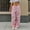 Pink, variant on SNKSDGM Women's Plus Beach Pants for Women Floral Sweatpants Women Set Women's Plus Size Tethered Straight Cargo Pants Straight Wide Leg Loose Casual Trousers