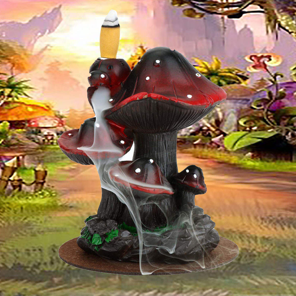 Backflow Incense Burner Mushroom Incense Burner Handmade Decor Reverse