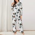 thumbnail image 2 of Yiaed Cool Chicken Print Pajamas Women's Long Sleeve Sleepwear Soft Button Down Loungewear Pjs Lounge Set Nightwear Womens Pajama Pants-Medium, 2 of 7