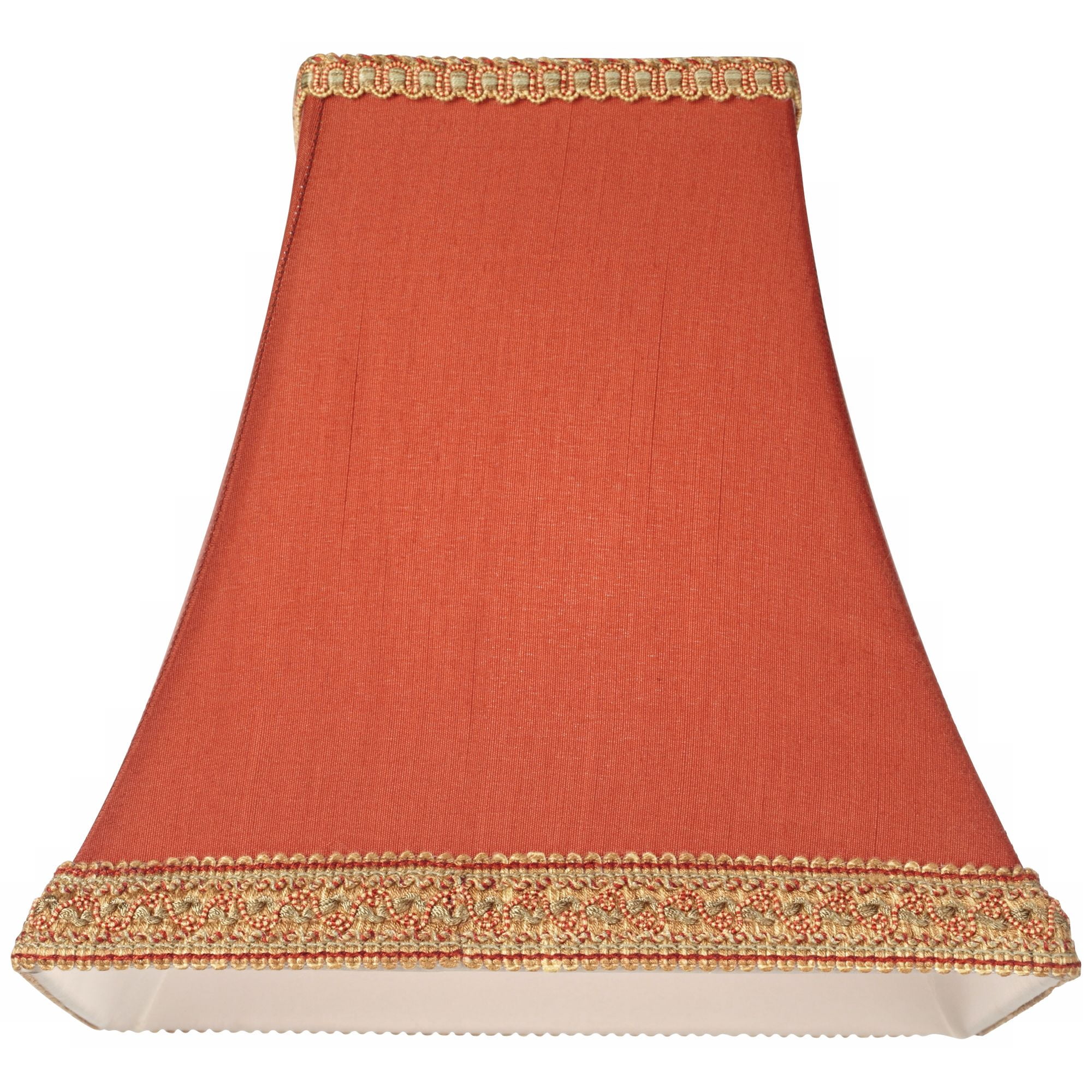 Springcrest Rust Small Square Sided Lamp Shade 5" Top x 10" Bottom x 9" Height (Spider) Replacement with Harp and Finial