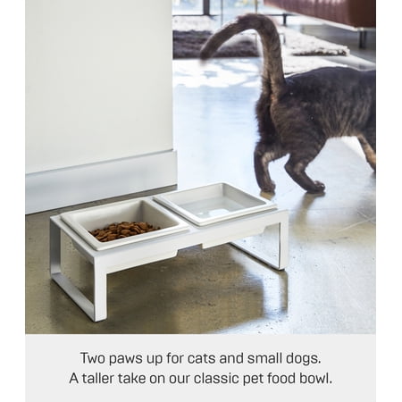 猫 食器 おしゃれ ２個セット ツイン 猫 フードボウル 猫食器 陶器 猫 皿 脚付 tower ペットフードボウルスタンドセット タワー トール