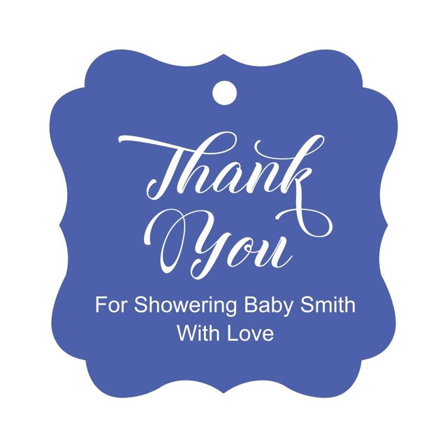 Darling Souvenir Baby Shower Merci Faveur Tags Cadeau Suspendu Personnalisé Tags-Bleu Bleuet-100 Tags
