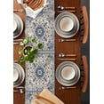 thumbnail image 2 of Blue Boho Table Runner 108 Inches, Rustic Southwestern Ethnic Geometric Bed Runner Dresser Scarves Tabletop for Indoor Outdoor Parties/Ceremony/Banquet, 13"x 108", 2 of 8