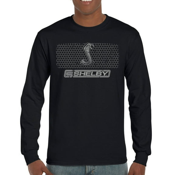 Shelby Logo Honeycomb Grille Long Sleeve T-shirt Mustang Cobra GT Muscle Car GT500 GT350 Performance Powered by Ford