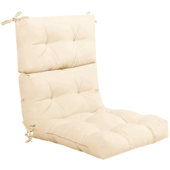 Biotree Outdoor Chair Cushions Tufted Patio Chair Seating Pad 22 x 44 Inch High Back Cushion for Garden and Deck as Comfortable Weather Ready Patio Seat Cushions, Beige