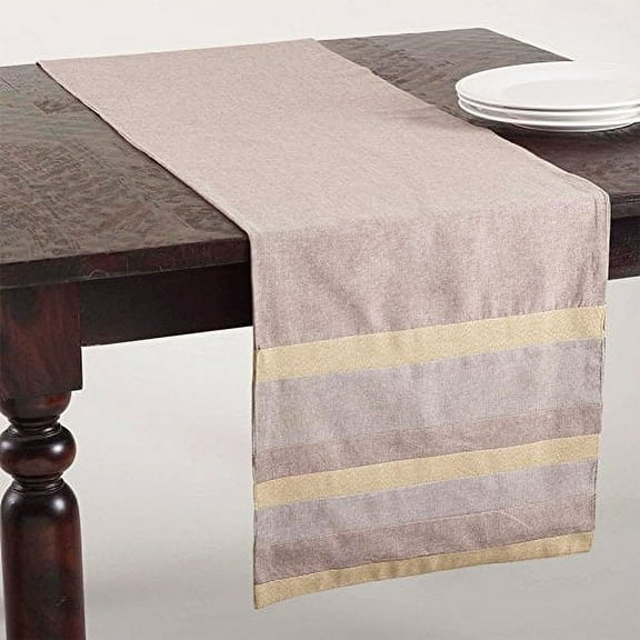 Shimmering Design AppliquÃ© Cotton Table Runner, One Piece