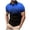 A-Blue340, variant on Bibifish Mens Polo Shirts Splash Gradient Two Tone Split Body Lapel Collar Shirts Zip Neck Casual Short Sleeve Tops