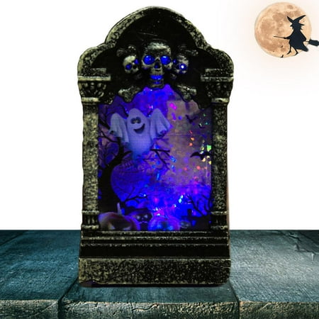 

Fovolat Halloween LED Tombstone Light Lightweight Halloween Lawn Graveyard Decoration Lamps for Living Room Bar Restaurant Batter-Powered Tombstone Lamp Decor Supplies for Party smart