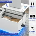 HommPa LED Lift Top Coffee Table with Charging Station, Hidden Storage