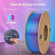 Multicolor 3D Printer Filament,Dual/Tri Color 1.75mm PLA Silk Shiny Printing Filament,250g(0.55lbs) Fit Most FDM 3D Printer
