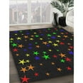 thumbnail image 2 of Ahgly Company Indoor Square Patterned Black Abstract Area Rugs, 8' Square, 2 of 6