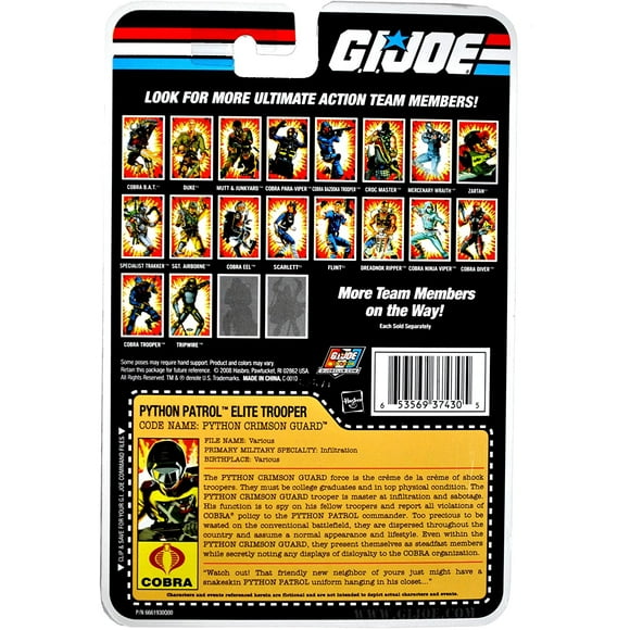 Figura de acción G. I. Joe 25 Aniversario Python Crimson Guard Elite Trooper