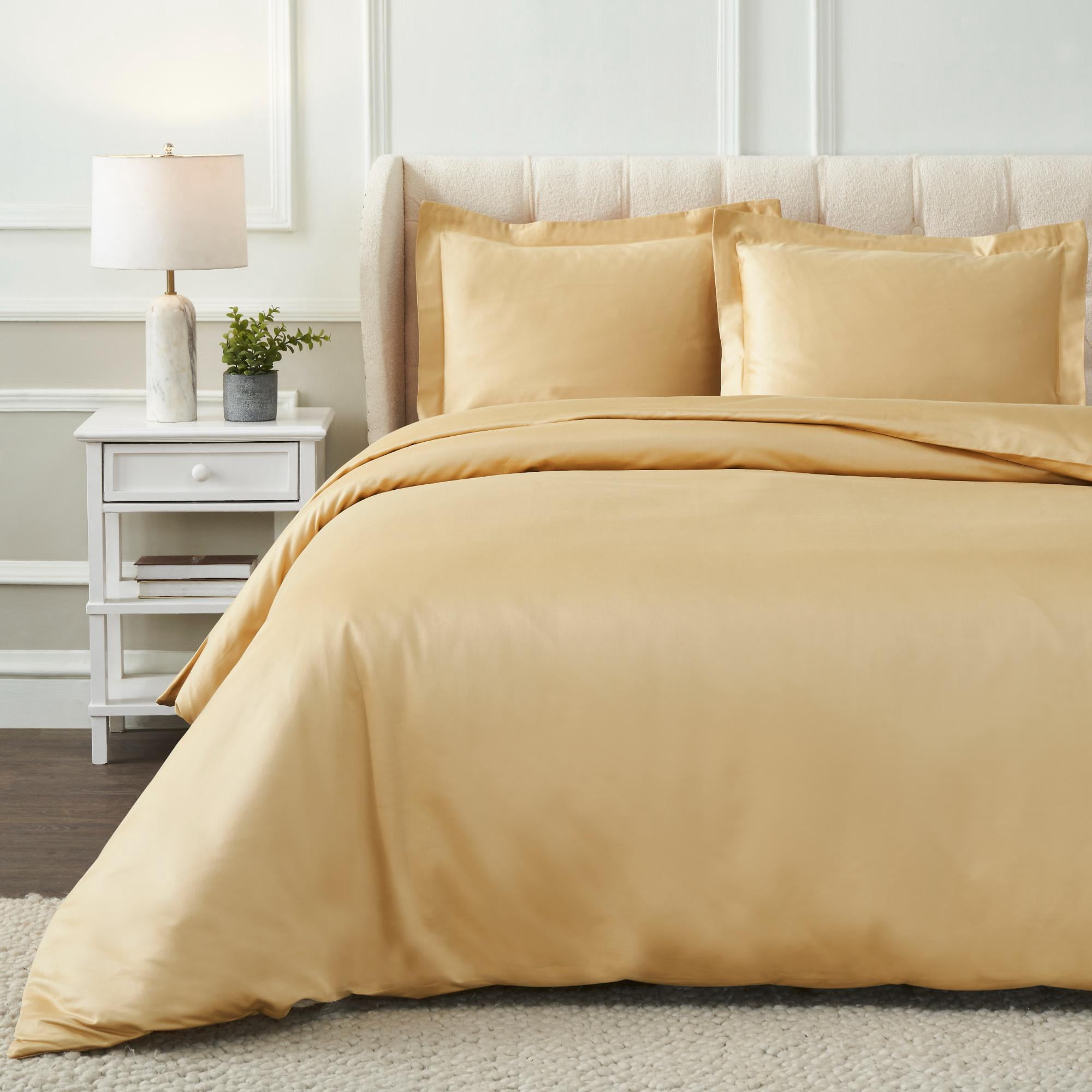 Superior Egyptian Cotton Duvet Cover Set, King/ Cal King, Gold