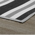 thumbnail image 4 of 9x12 Waterproof, Reversible Plastic Straw Outdoor Rugs for Patios | Also for Camping, RV, Deck, Porch, Balcony, Camp, Patio | Black, Stripes | Size: 8'11'' x 11'10'', 4 of 9