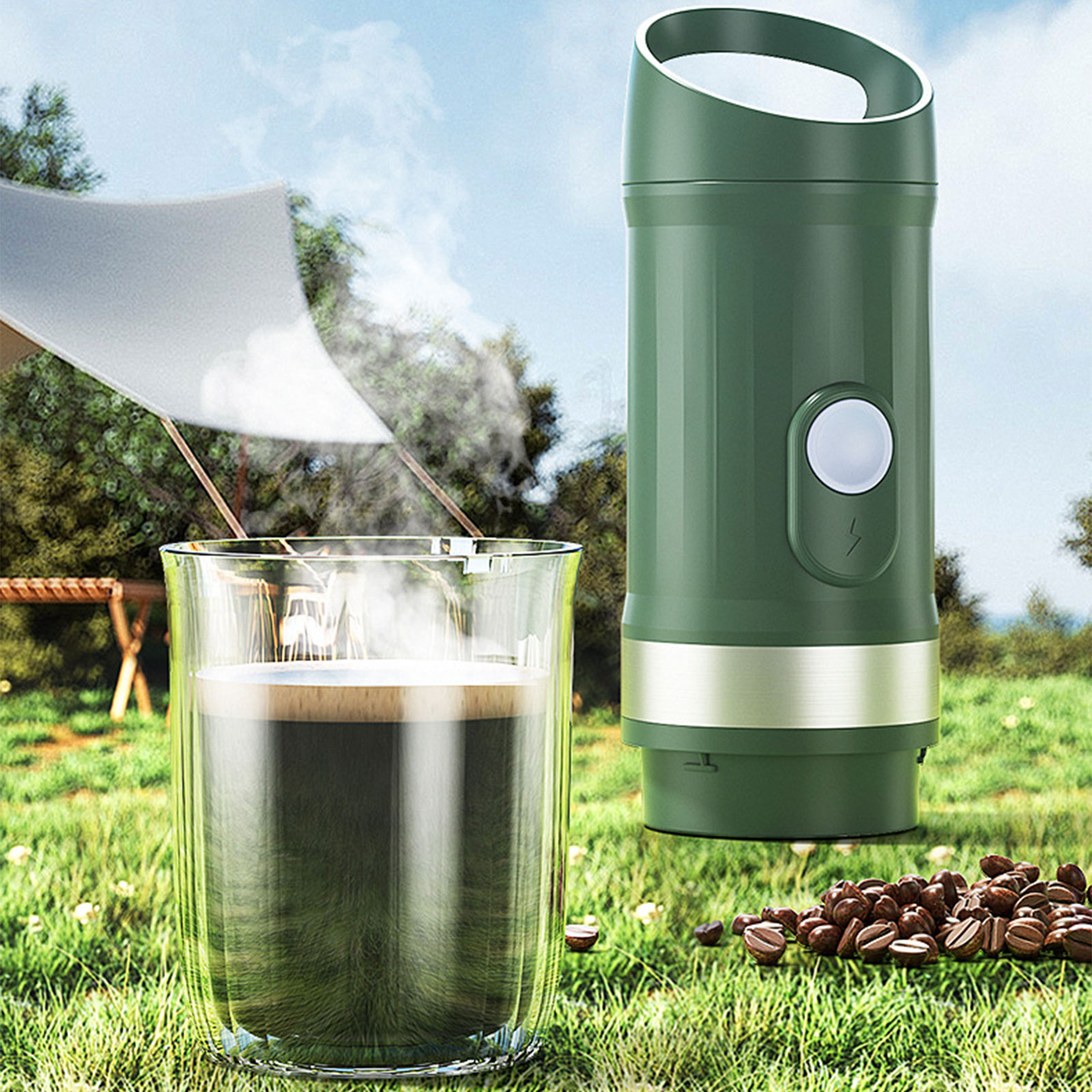 Portable Electric Espresso Machines Travel Coffee Maker for Camping Car Coffee Maker Heating for Car Camping Travel