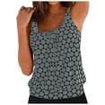 thumbnail image 3 of Rotm Tankini Bathing Suits for Women Cute Tummy Control Basic Swimsuits Tunic Fit Tank Tops Grey,4XL, 3 of 7