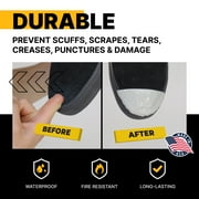 Boot Toe Protector Adhesive, Shoe Glue Toe Protectors for Shoes and Work Boots - Waterproof, Heat Resistant, Heavy Duty Protective Layer and Shoe Repair Kit - Easy Application, Covers 2 Shoes, Tan Co