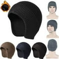 thumbnail image 2 of HESHENG Unisex Men Winter Windproof Knitted Wool Beanie Hat Ear Flap Ear Protector Cycling Ski Skull Cap- Gray, 2 of 5
