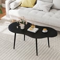 thumbnail image 4 of Gymax Cloud Shape Coffee TableIrregular Center Table w/ Metal FrameWooden Table Black, 4 of 10