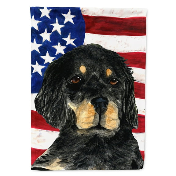 USA American Flag with Gordon Setter Garden Flag