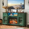 thumbnail image 5 of Green Fireplace TV Stand with 26.1" White Electric Fireplace for TVs Up to 65",59" Modern Wood Media TV Console with Fireplace for Living Room, 5 of 9