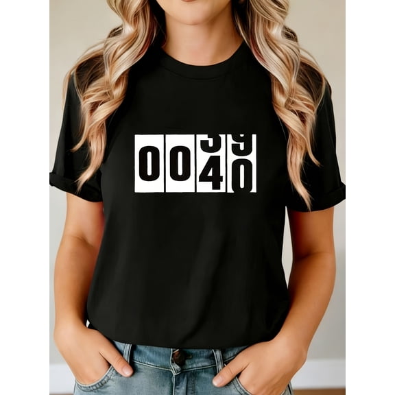 Women's Casual 40th Birthday Odometer Graphic T-Shirt