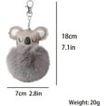 thumbnail image 7 of Furry Koala and Pompom Ball Keychain - Cute Animal Themed Keyring for Women and Girls, 7 of 7