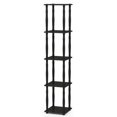 thumbnail image 1 of Furinno Turn-N-Tube 5-Tier Corner Square Rack Display Shelf with Classic Tube, Espresso/Black, 1 of 4