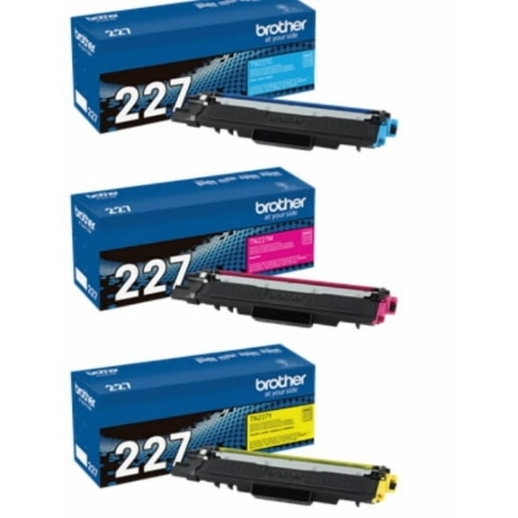 Brother TN227 CMY High Yield Color Toner Set Cyan,Magenta, Yellow 3 Pack for HL-L3210CW, HL-L3230CDW, MFC-L3750CDW