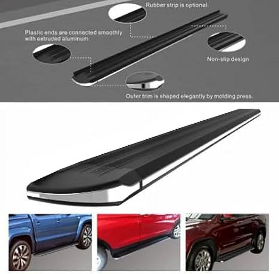 Black Horse Exceed Running Boards Black Compatible with 2022-2024 Toyota Tundra Crew Max-EX-T784
