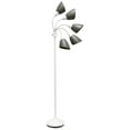 thumbnail image 2 of LF2006-GOW 67" Contemporary Multi Head 5 Light Adjustable Gooseneck White Floor Lamp with Gray Shades for Kids Bedroom Playroom Living Room Office, 2 of 6