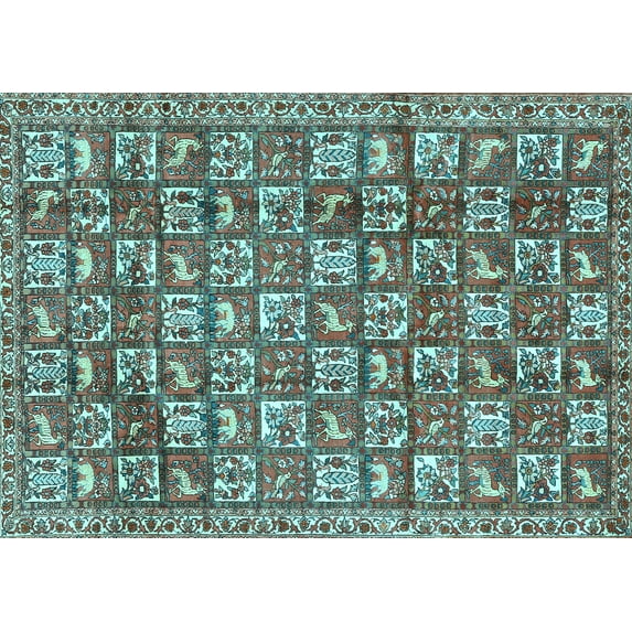 Ahgly Company Indoor Rectangle Persian Light Blue Traditional Area Rugs, 2' x 4'
