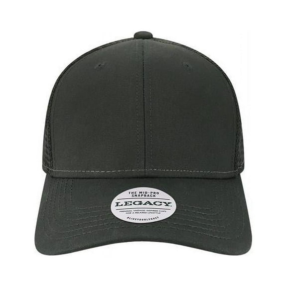 Legacy  Mid-Pro Snapback Trucker Cap, Scarlet Red & White - Adjustable Size